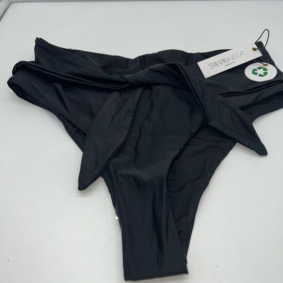 Swiminista Classy Black Tie Front Bikini Bottom - Picture 2 of 10